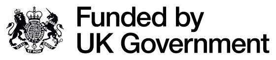 UK Government logo with crest saying funded by UK Government;