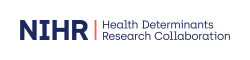 National Institute for Health and Care Research (NIHR) logo with the acronym on the left, a red vertical line and then the words Health Determinants Research Collaboration stacked from top to bottom on the right