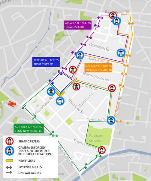 Map of the Canonbury East LTN