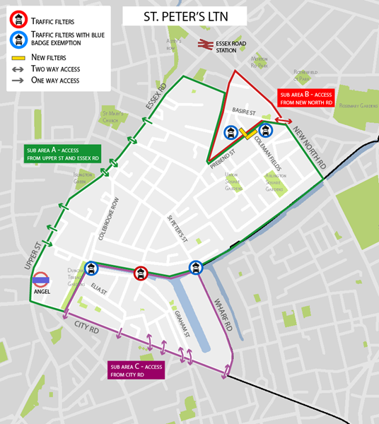 Map of the St Peter's LTN
